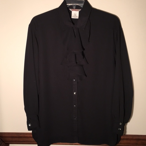 Esprit Sheer Black Blouse - Picture 3 of 5